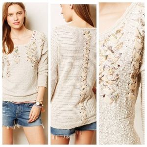 Anthropologie • Ribbon Woven Sweater